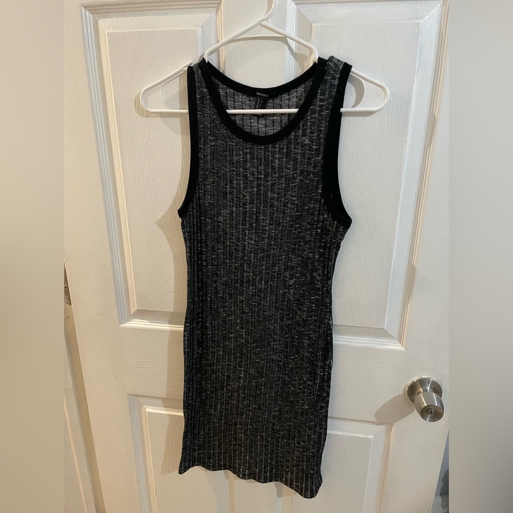 Black/grey cotton body con dress